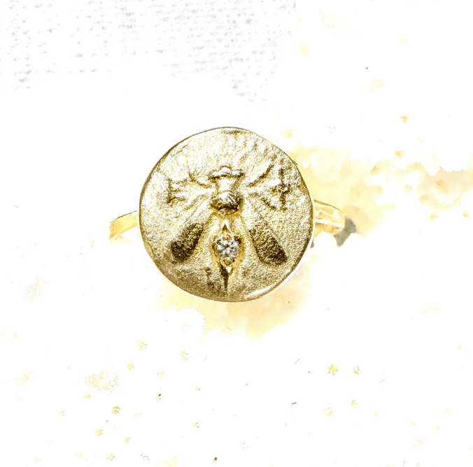 Robin Haley Rings "Delicate Bee " 14K/Diamond Ring