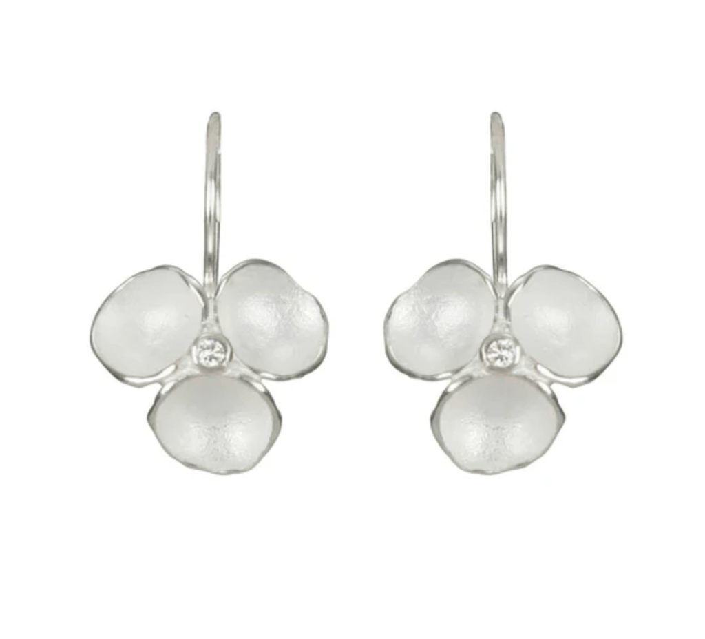 Sarah Richardson Earrings Sterling Tri Petal Diamond Earring