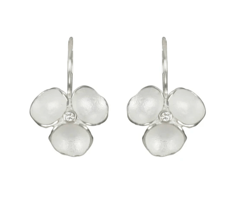 Sarah Richardson Earrings Sterling Tri Petal Diamond Earring