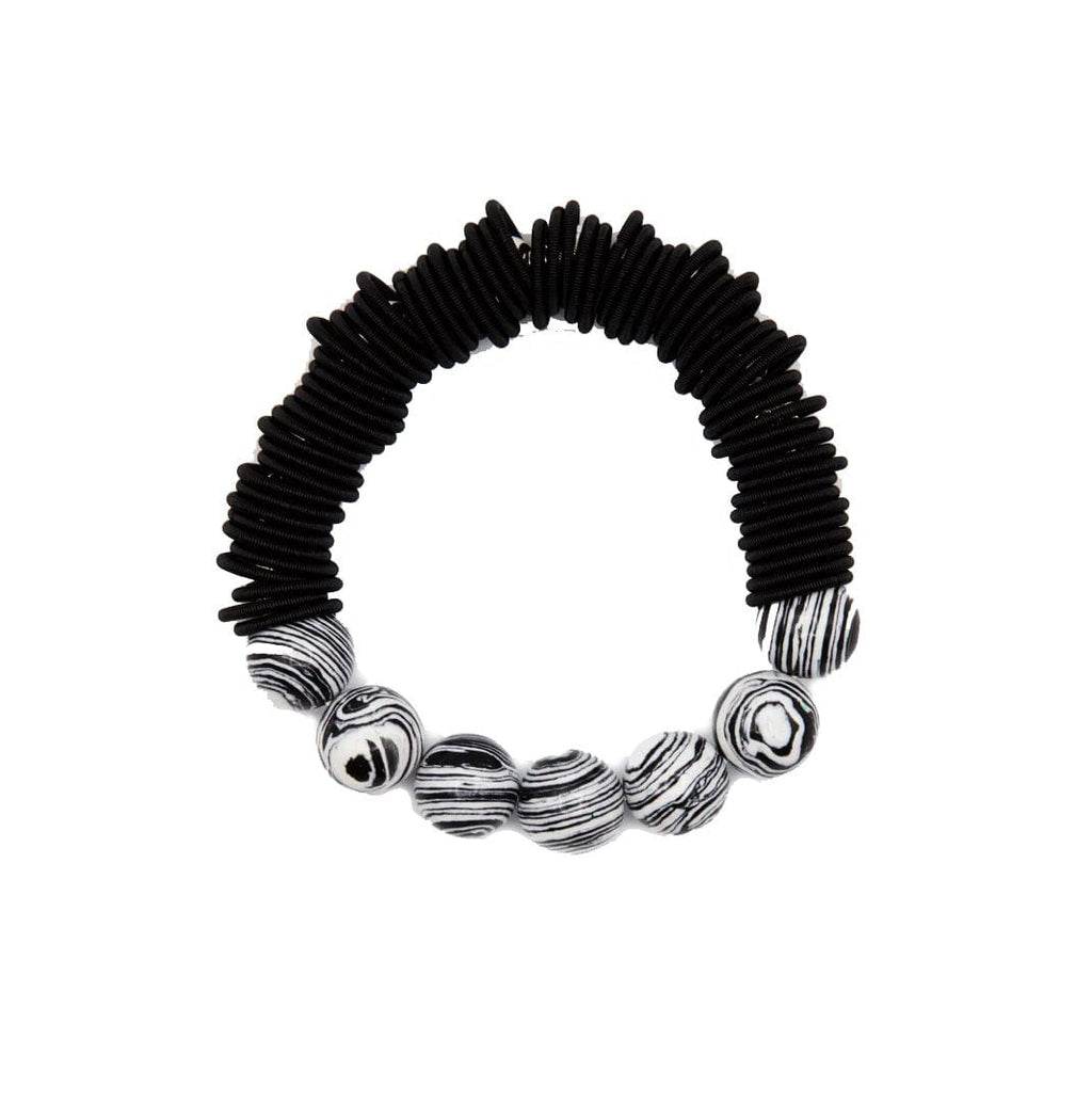 Sea Lily Bracelets Black & White Spring Ring Bracelet