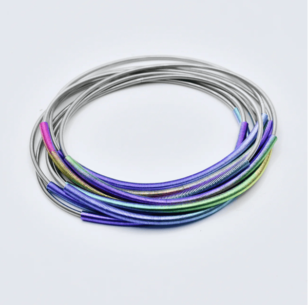 Sea Lily Bracelets Rainbow/Silver Piano Wire Bracelet