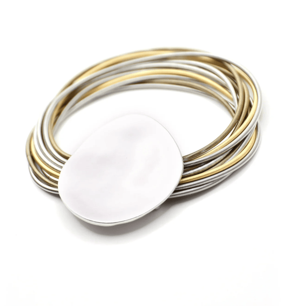Sea Lily Bracelets Silver Disc Multi-Wire Bracelet