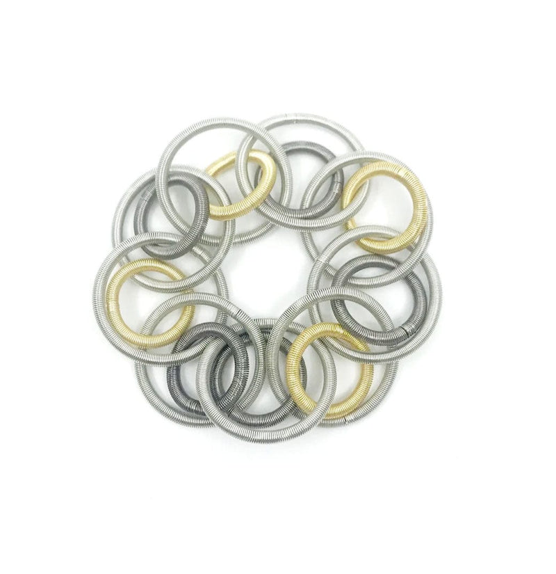 Sea Lily Bracelets Silver/Slate/Gold Lg Loop Bracelet