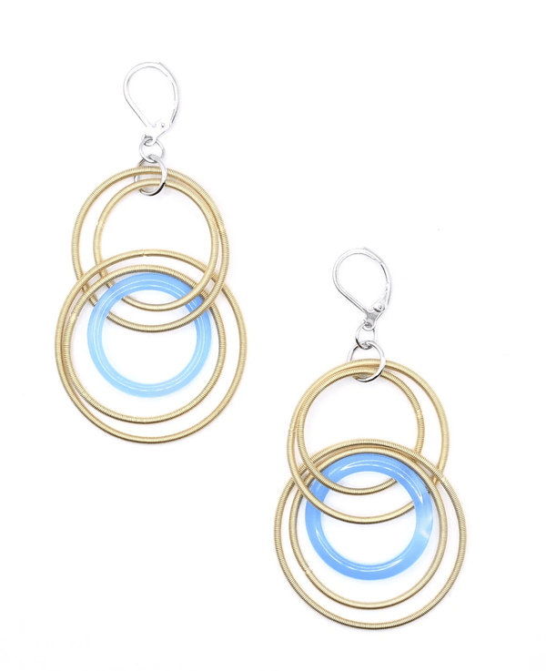 Sea Lily Earrings Gld Tone/Turq Resin. Earrings