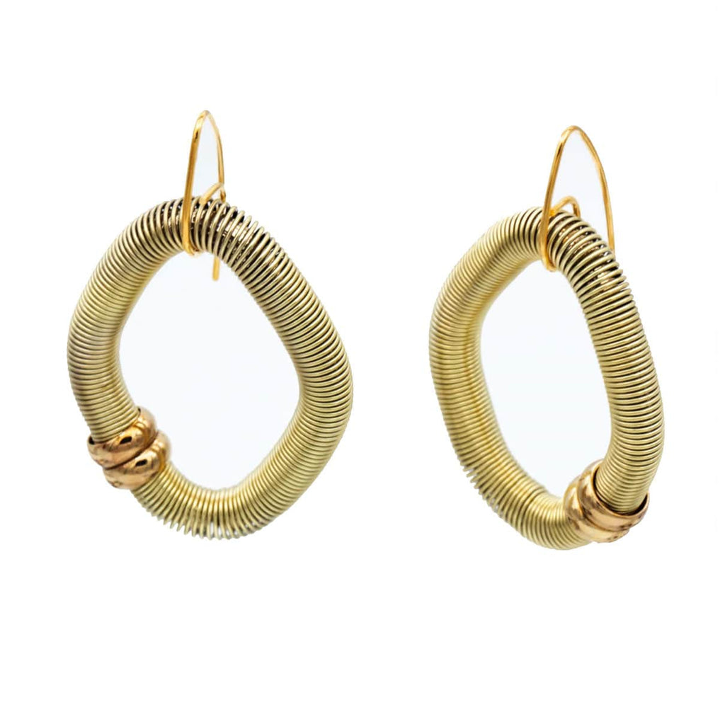 Sea Lily Earrings Gold Diamond Shaped Wire Earring