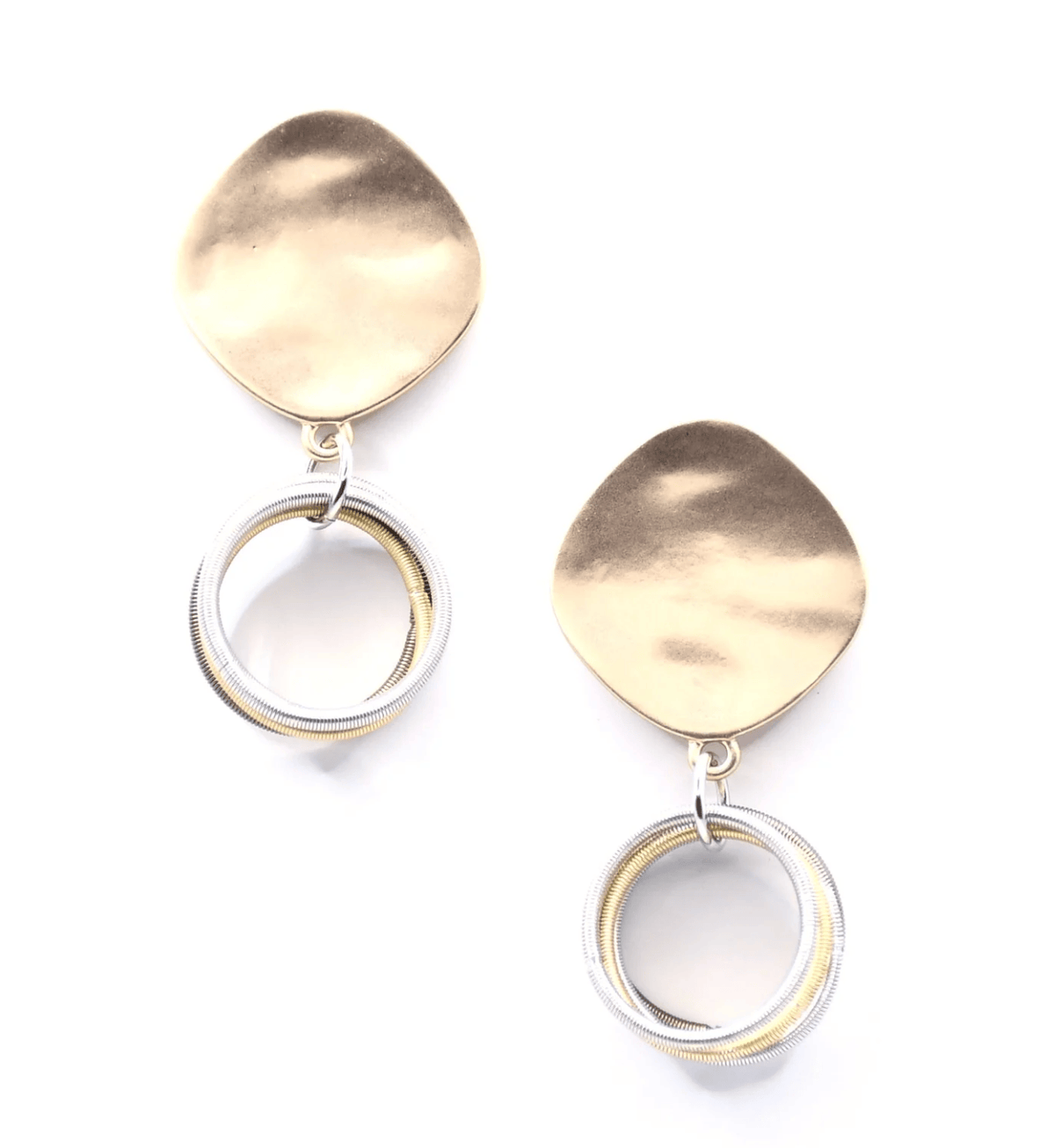 Sea Lily Earrings Gold-Tone Disc/Wire Earrings