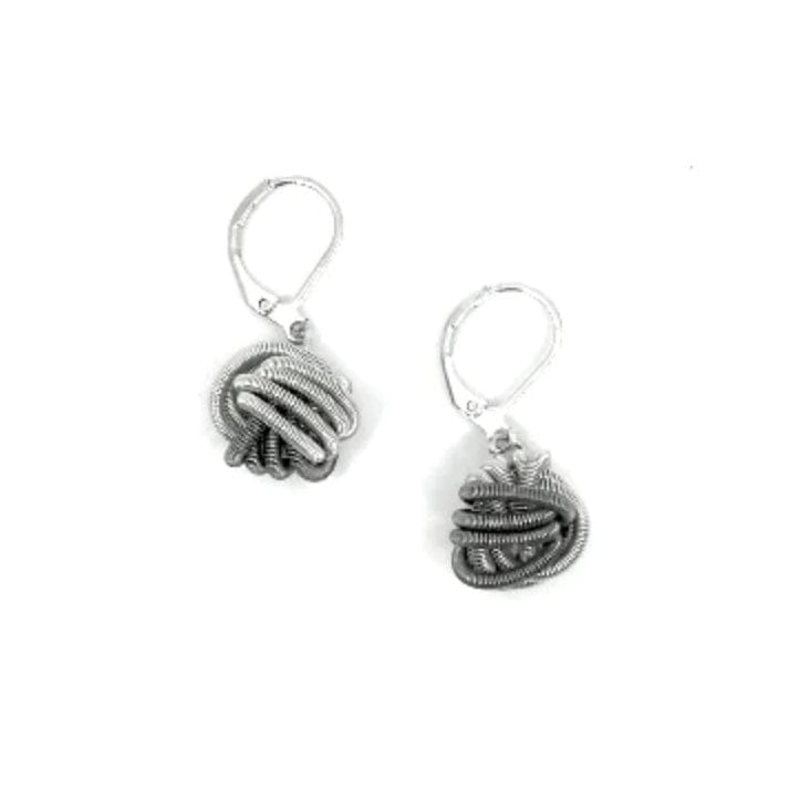 Sea Lily Earrings Slate/Silver Knot Earring