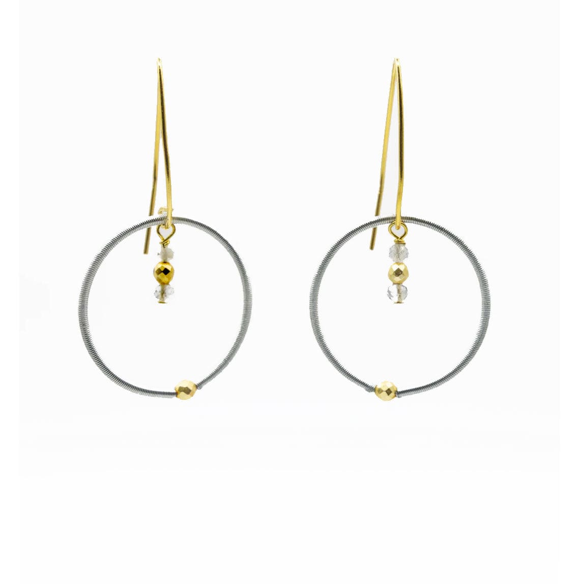 Sea Lily Earrings Wire Loop Labradorite Drop Earrings