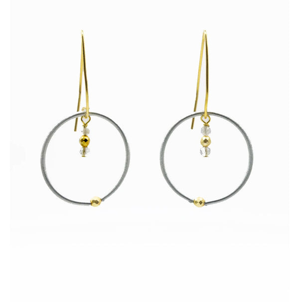 Sea Lily Earrings Wire Loop Labradorite Drop Earrings
