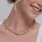 Sea Lily Necklaces Aqua Jade Gold-Tone Necklace
