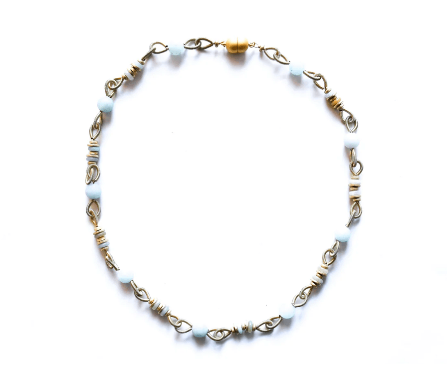 Sea Lily Necklaces Aqua Jade Gold-Tone Necklace