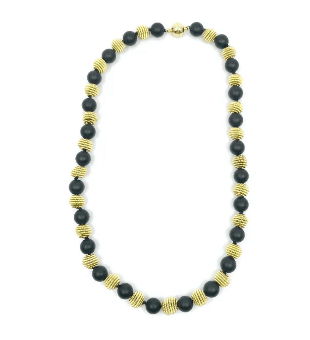 Sea Lily Necklaces Black Geode Gold-tone Necklace