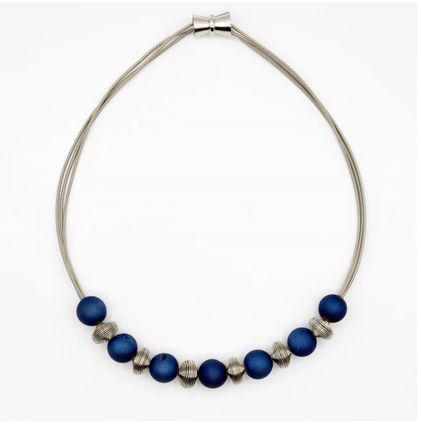 Sea Lily Necklaces Blue Geode & Wire Necklace