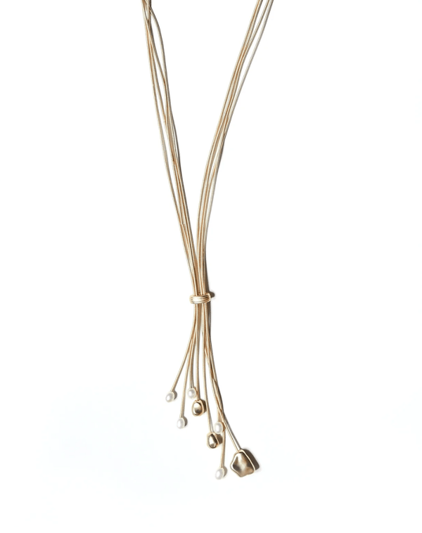 Sea Lily Necklaces Gold-Tone Neckalce W/ Pearls