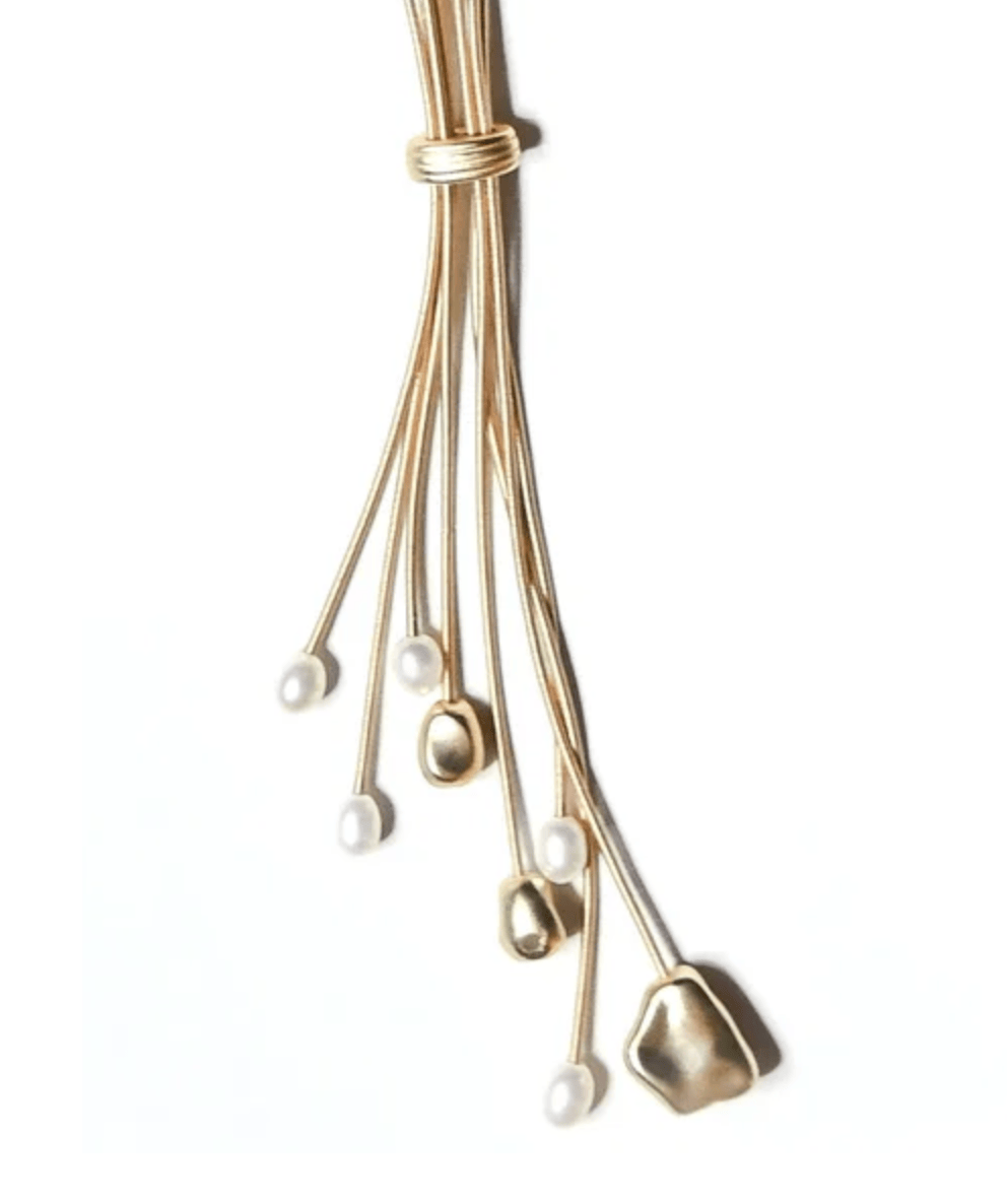 Sea Lily Necklaces Gold-Tone Neckalce W/ Pearls