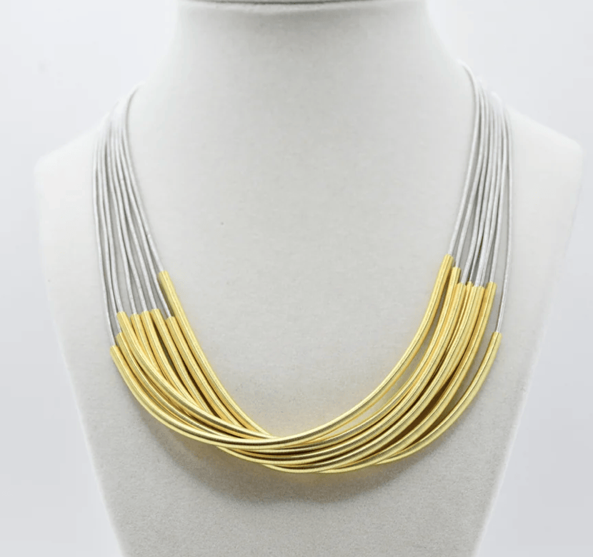 Sea Lily Necklaces Gold-tone & Silver Wire Necklace