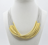 Sea Lily Necklaces Gold-tone & Silver Wire Necklace