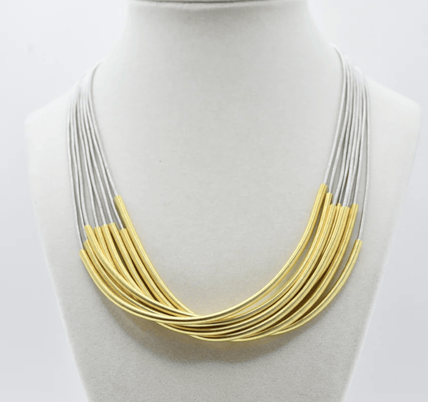 Sea Lily Necklaces Gold-tone & Silver Wire Necklace