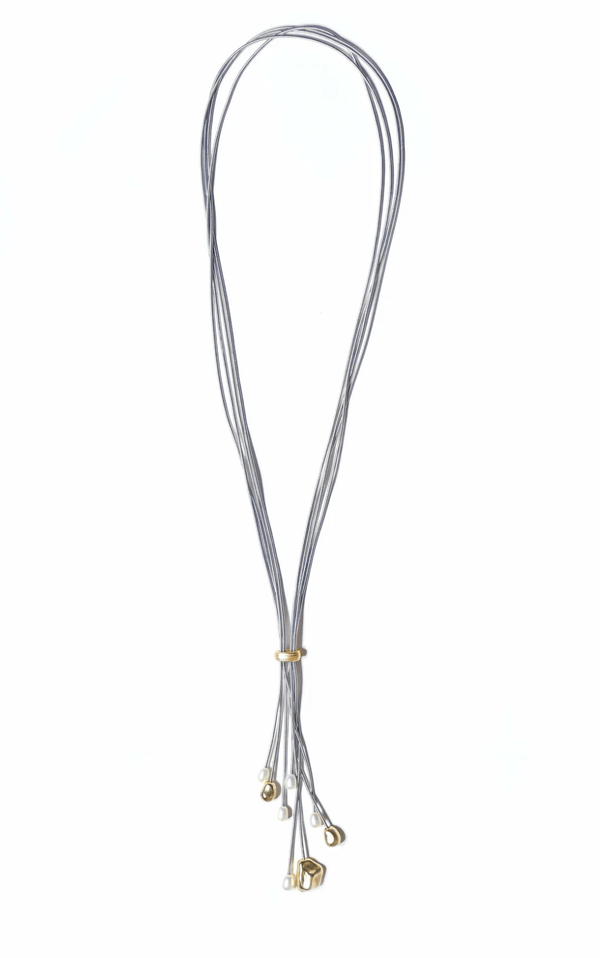 Sea Lily Necklaces Paino Wire Lariat With Pearls