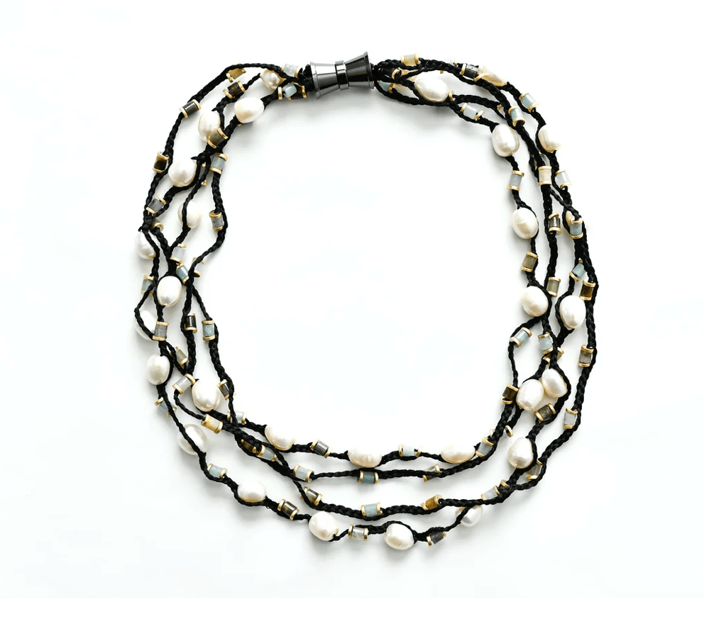 Sea Lily Necklaces Pearls & Hematite Necklace