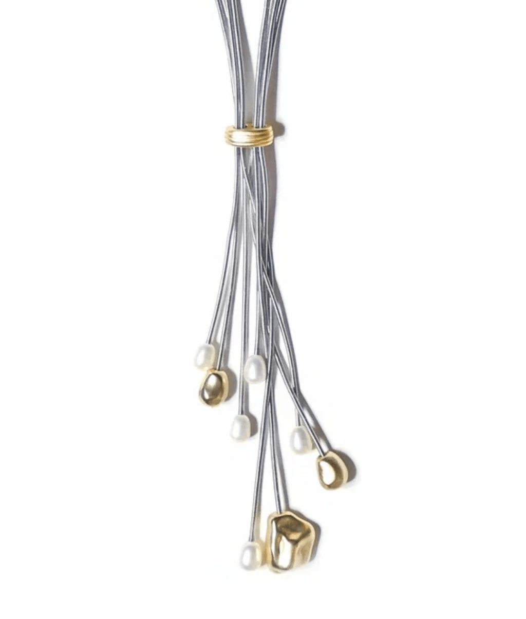 Sea Lily Necklaces Paino Wire Lariat With Pearls