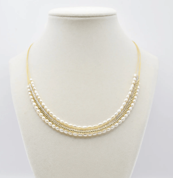 Sea Lily Necklaces Seed Pearl & Labradorite Wire Necklace