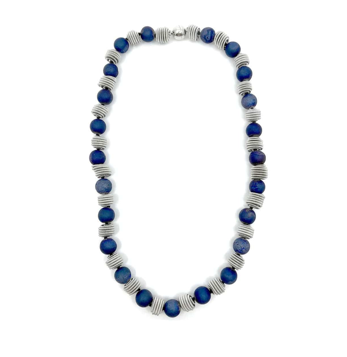 Sea Lily Necklaces Short Blue Geode Piano Wire Nk