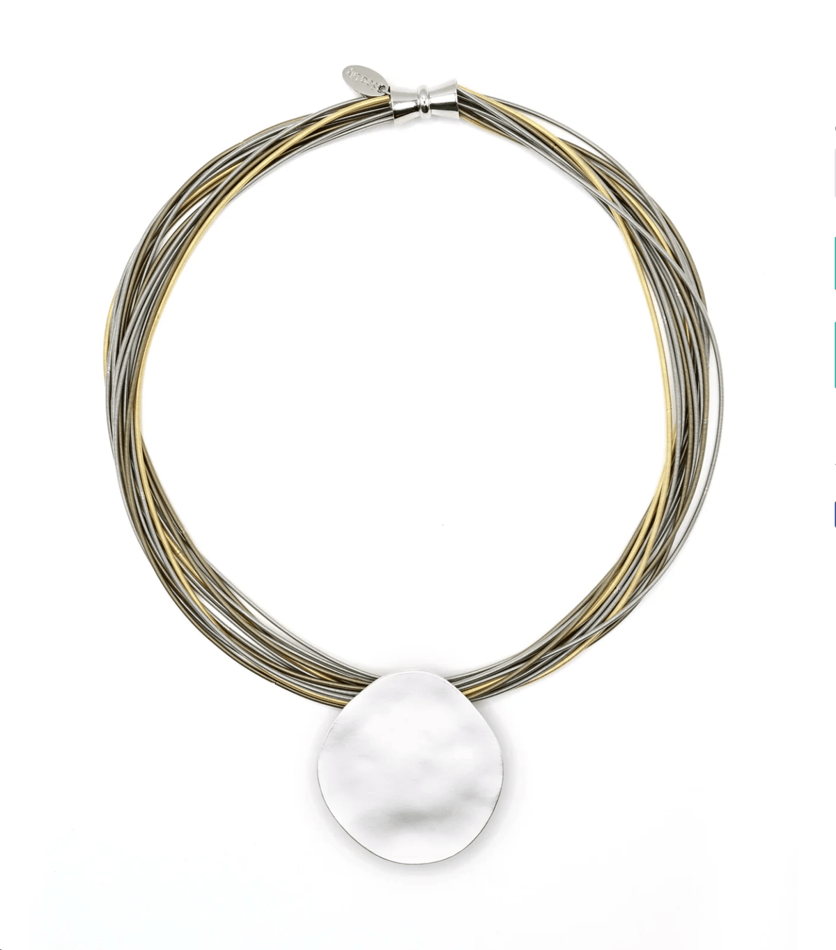 Sea Lily Necklaces Silver-Tone Disc Gold/Bronze Wire Necklace