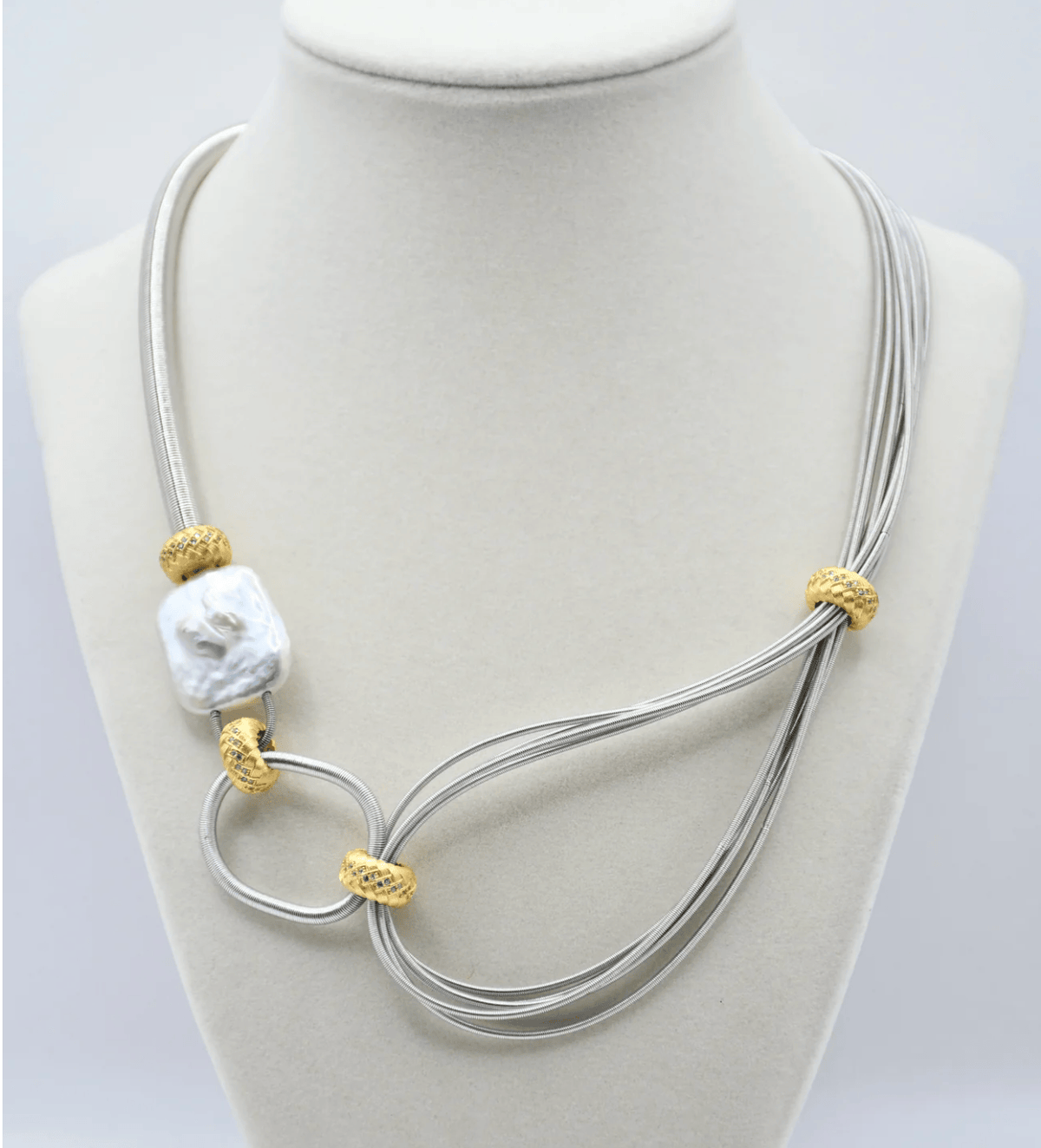 Sea Lily Necklaces Silver Tone Fresh Water Pearl Necklace