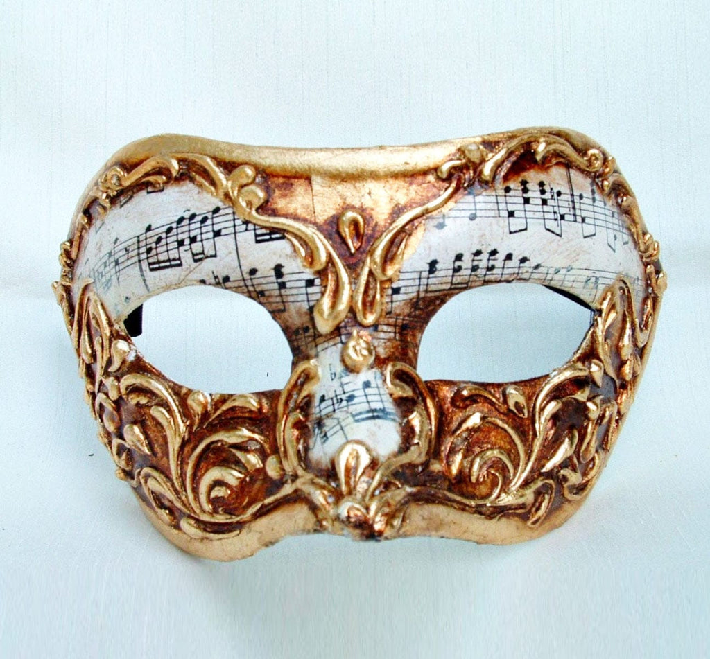 Si Lucia Venetian Masks Gold White Colors Music Mask