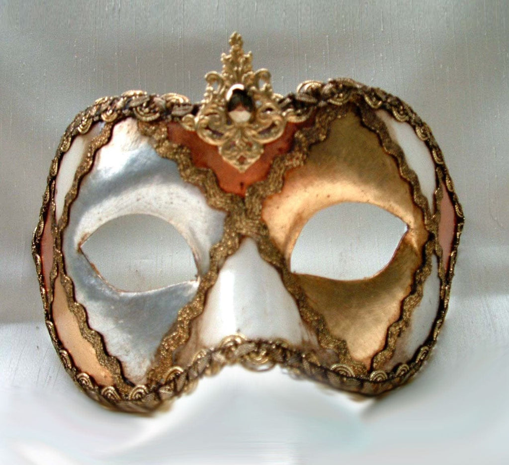 Si Lucia Venetian Masks Metallic Columbina