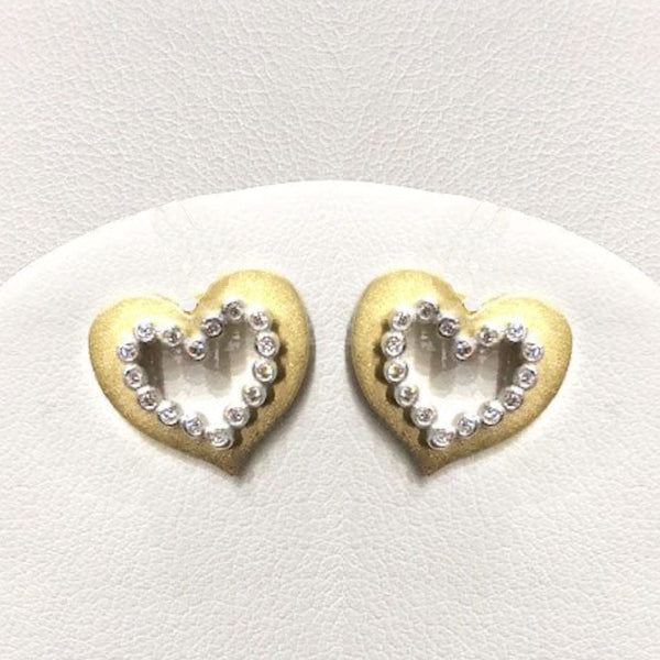 Suzy Landa Earrings .16ct  Diamond Heart 18k Earrings