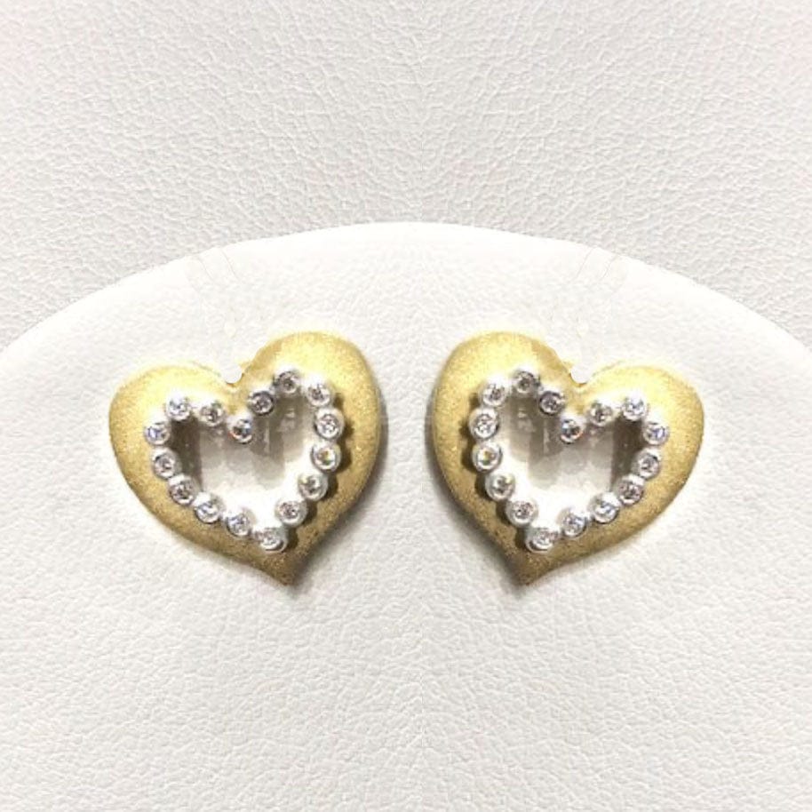 Suzy Landa Earrings .16ct  Diamond Heart 18k Earrings
