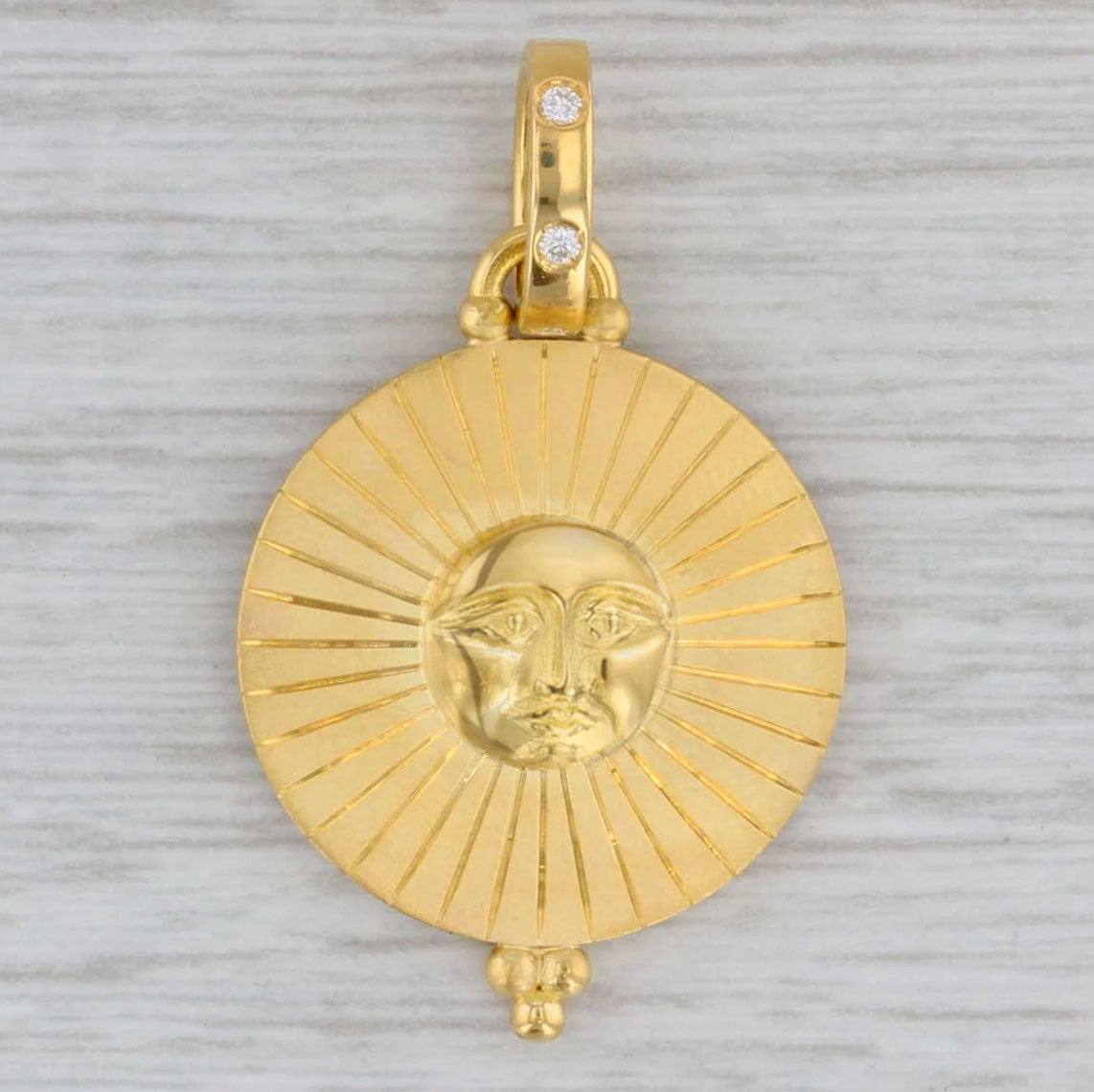 Temple St. Clair Pendants Sole 18K Diamond Sun Pendant