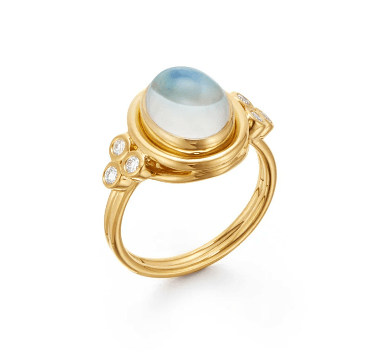 Temple St. Clair Rings 2.75ct. Moonstone & .20ct Diamond 18k Ring