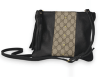 Upcycled Designer Leather Purses LV Caroline Crossbody Black