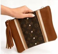 Upcycled Designer Leather Purses LV Caroline Crossbody Sienna