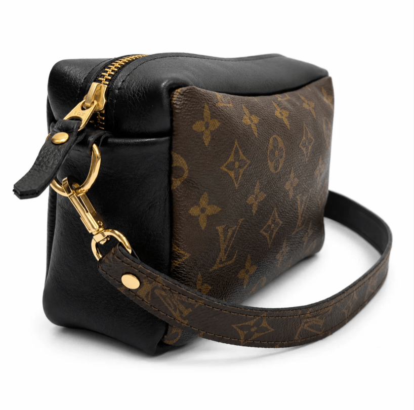 Upcycled Designer Leather Purses Val Shoulder Bag Black