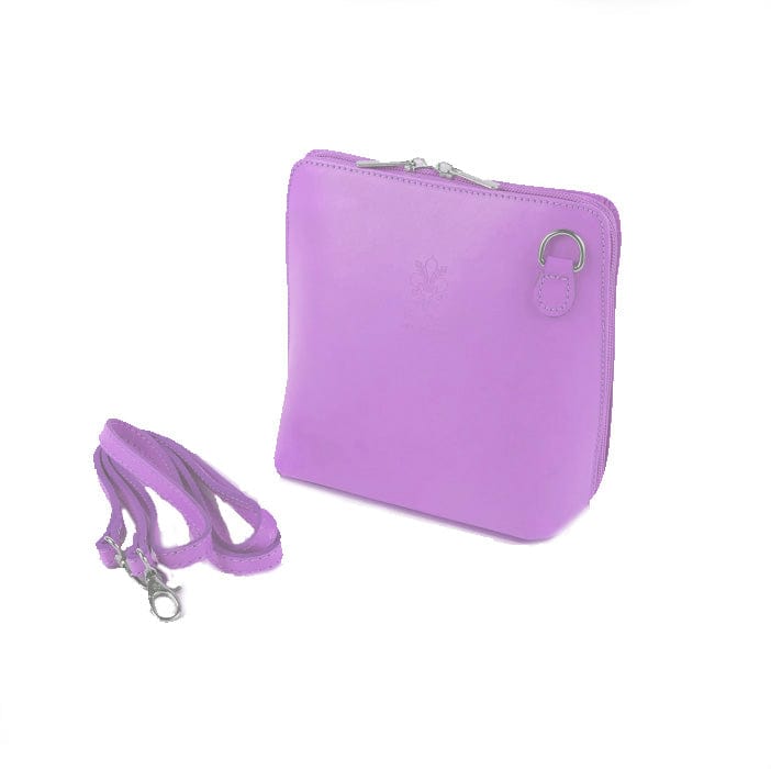 Vera Pelle Leather Goods Celia Lavender Cross Body