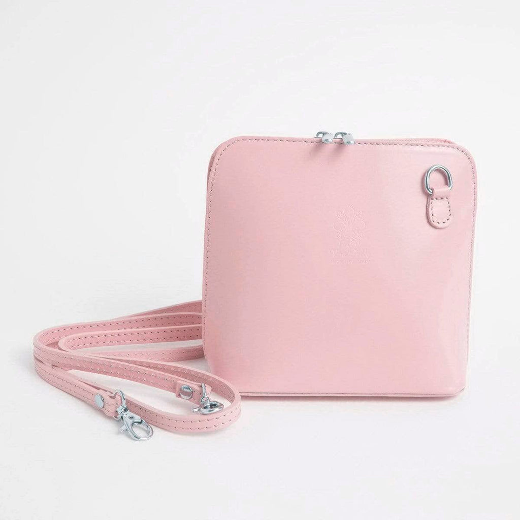 Vera Pelle Leather Goods Celia Pink Cross Body