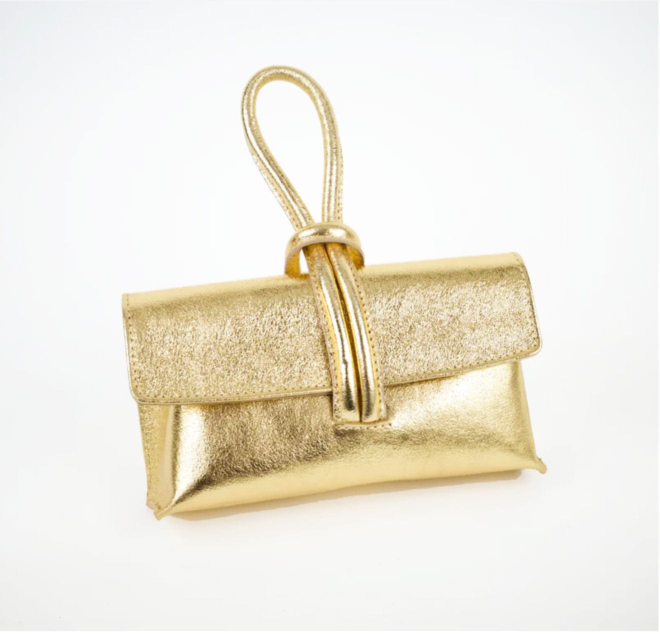 Guess collab Vera Pelle made hotsell Italy golden clutch