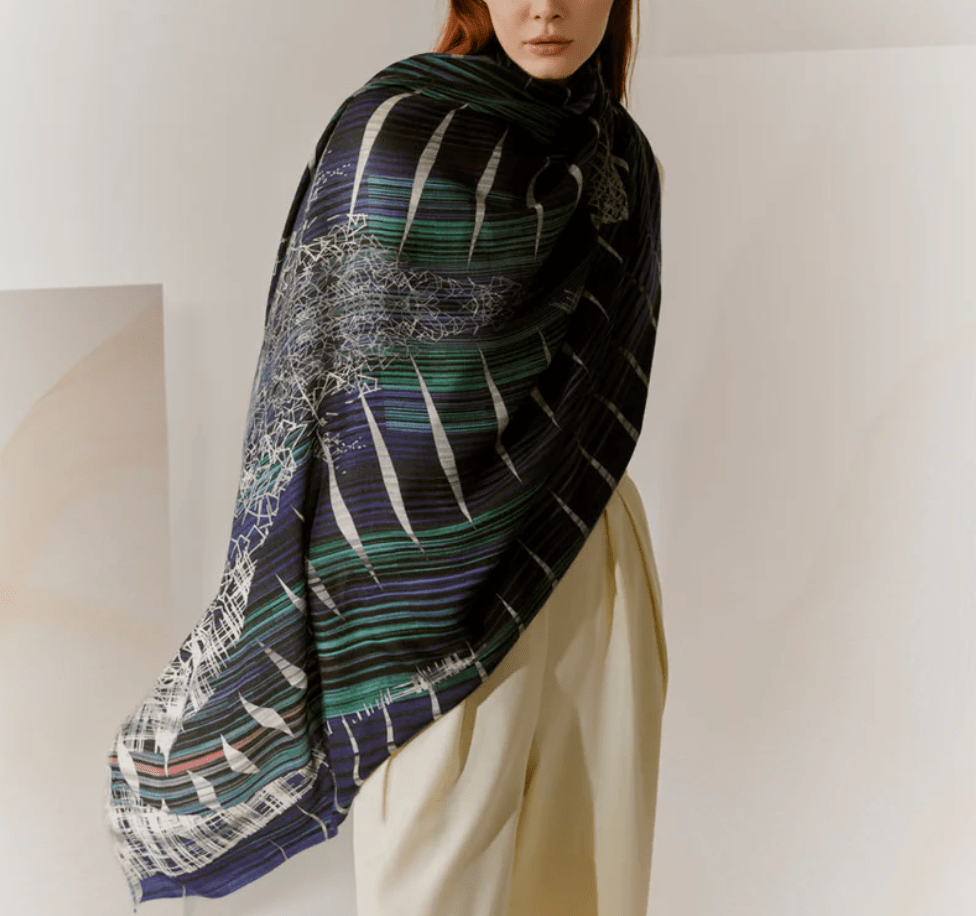 Yen Ting Cho Wraps & Scarves Silver Ice Wool Wrap