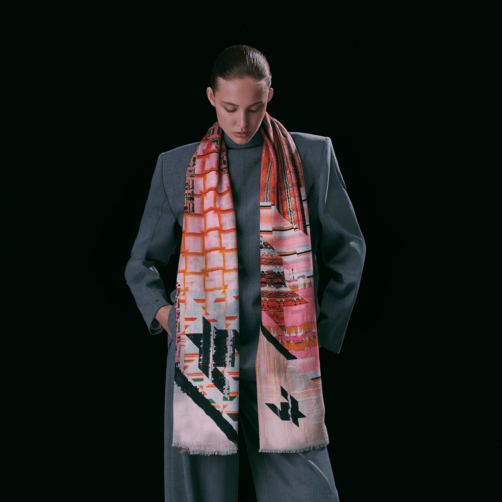 Yen Ting Cho Wraps & Scarves Sunlit Rhythm Wool Wrap