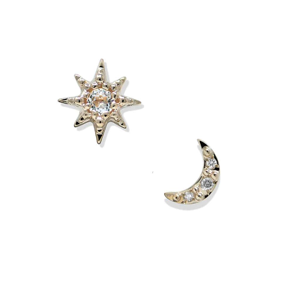 Anzie Earrings 14K Celestial Diamond Set