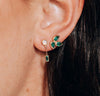 Anzie Earrings Opal/Emerald Chain Drop 14K Earrings
