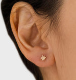 Anzie Earrings Star Stud Diamond 14K Gold ER