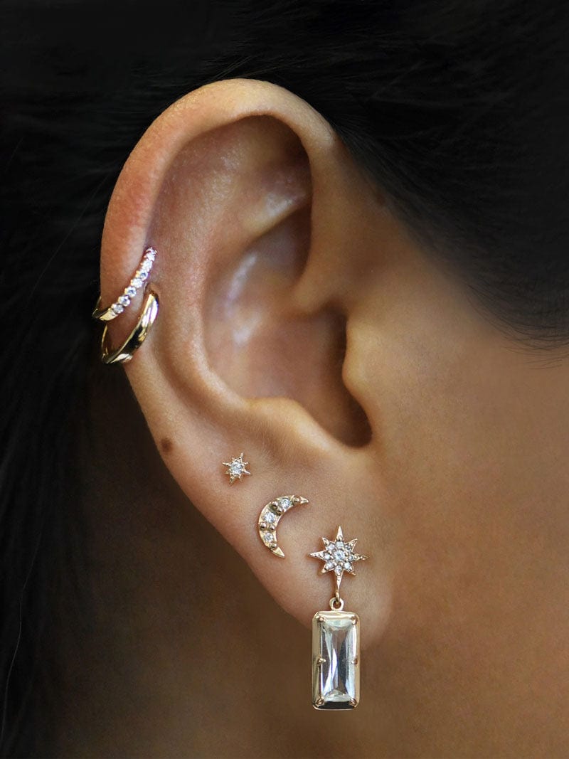 Anzie Earrings White Topaz Baguette Diamond ER