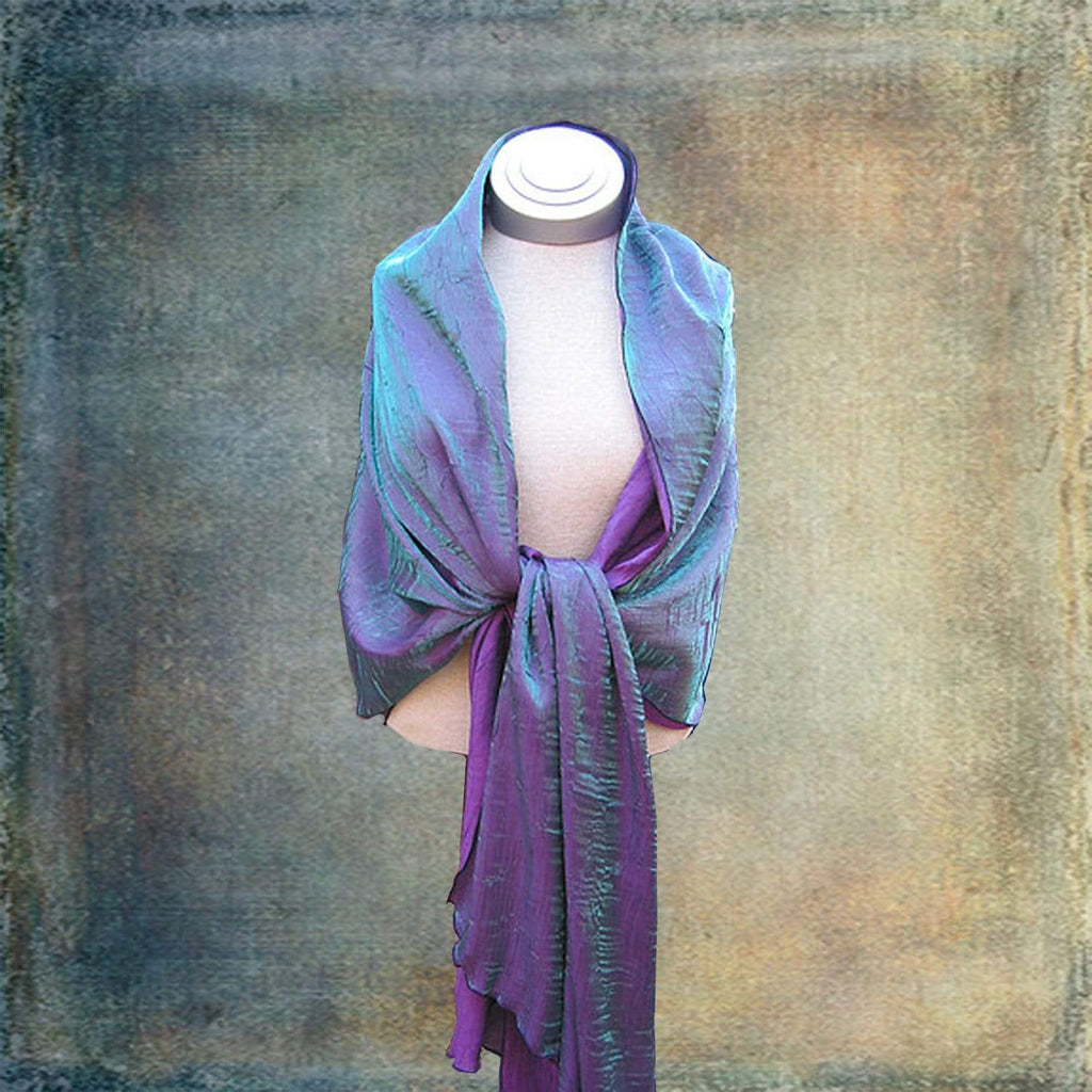 Caron Miller Wraps & Scarves Purple Blue Shimmer Wrap