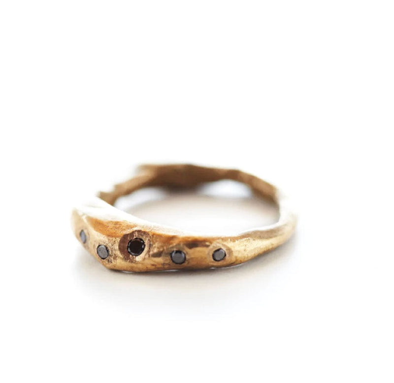 Chikahisa Rings Constellation Black Diamond & Bronze Ring
