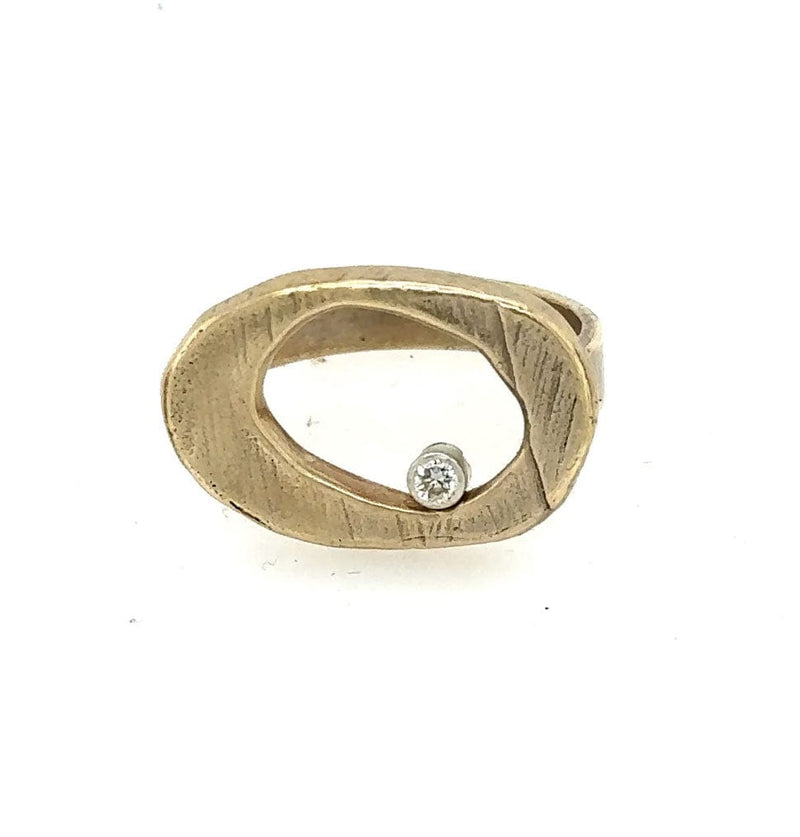 Chikahisa Rings Ovum Bronze & Diamond Ring